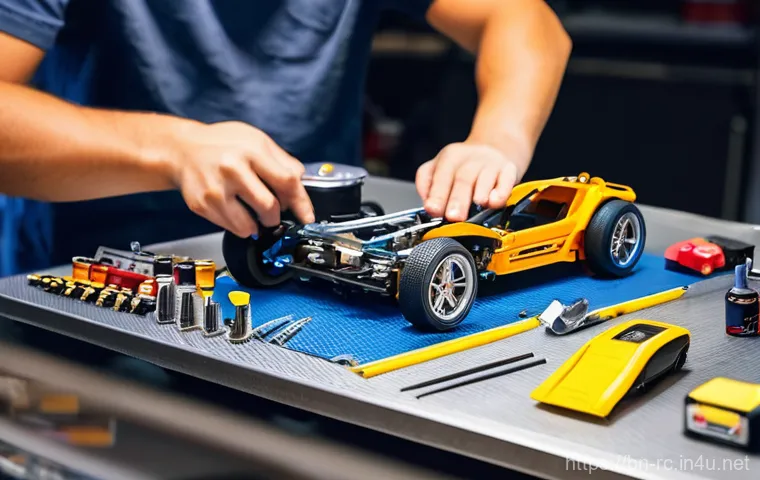 RC카의 경제적 가치 - **Prompt 1: Dynamic RC Car Racing Action**
    "A wide-angle, dynamic shot of multiple high-performa...