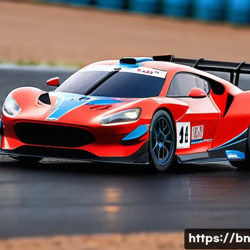 RC카의 감속 및 브레이킹 기술 - **RC Racing Car Executing a Perfect Trail Brake**
    "A highly detailed, professional photograph of...