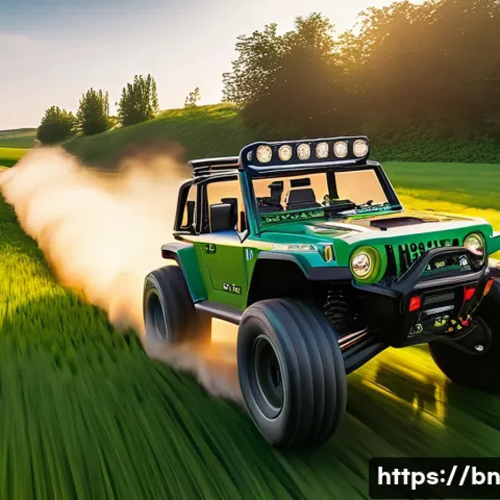 RC카로 촬영한 독창적인 영상 - A high-detail scene of an RC car equipped with a small action camera like a GoPro, racing dynamicall...